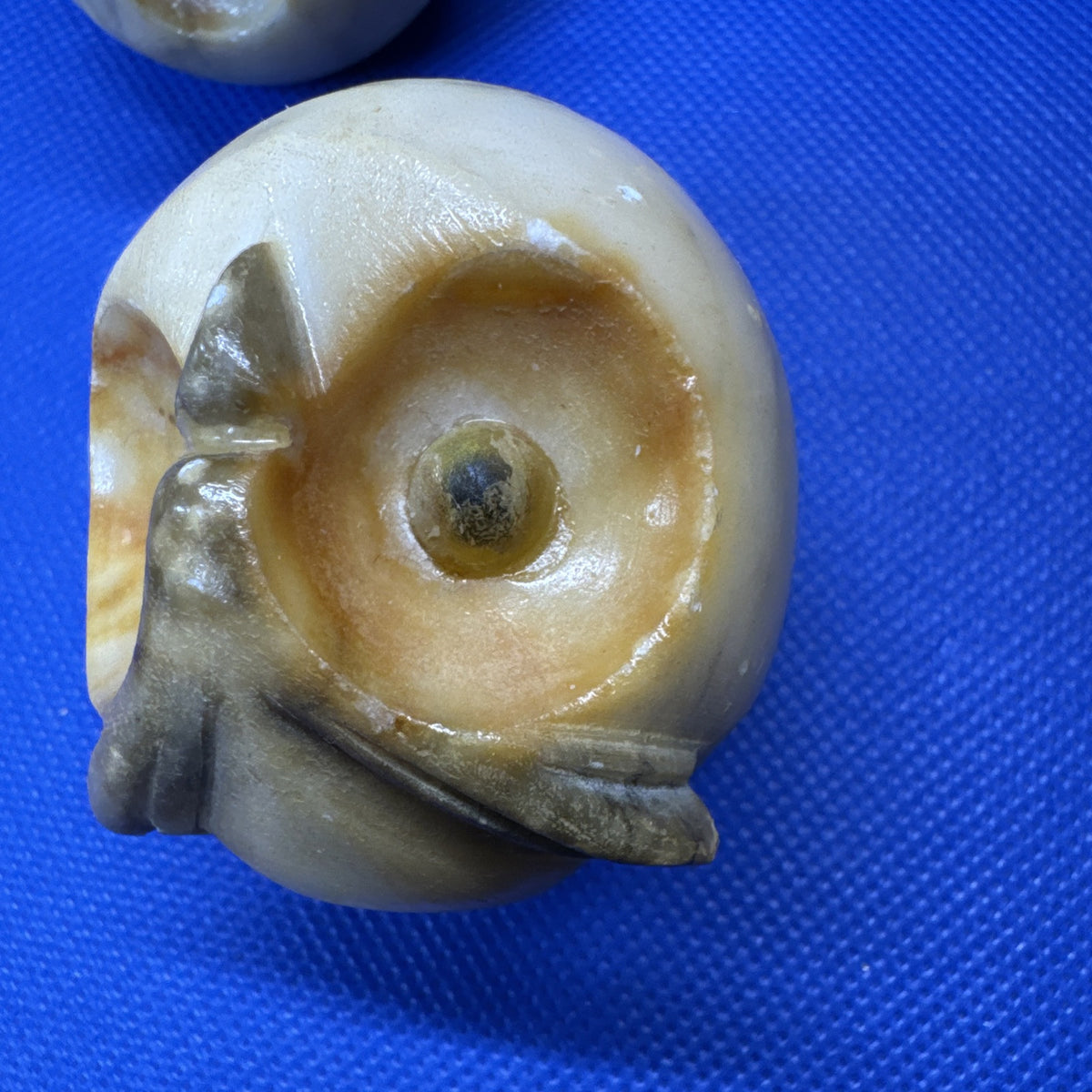 Genuine Alabaster Stone Owl Set Of 2
