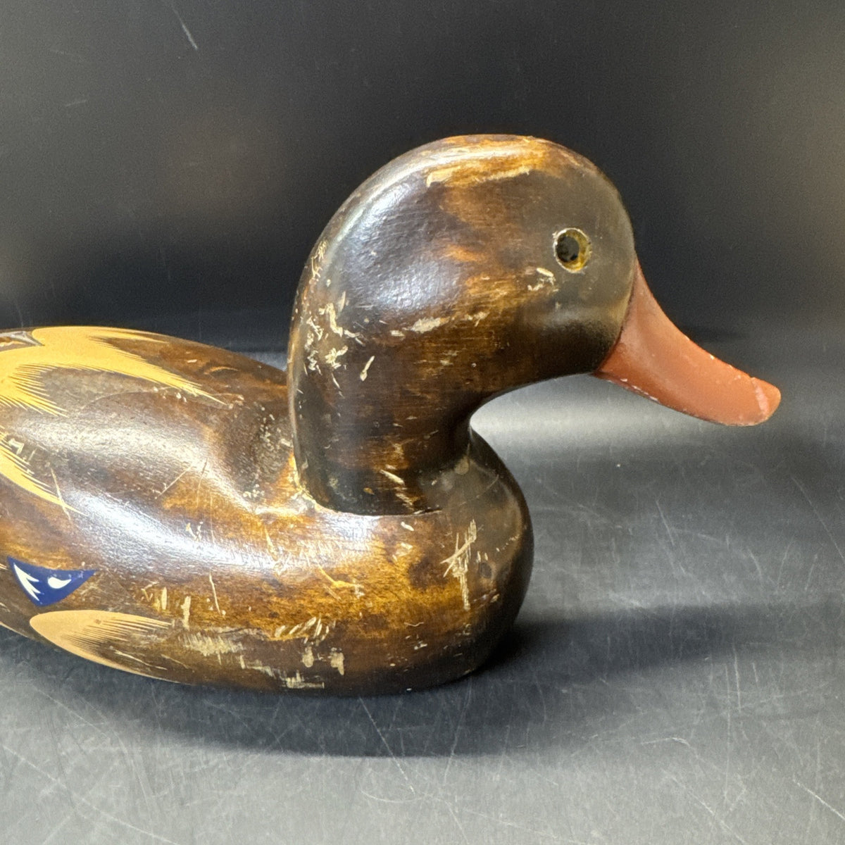 Wooden Duck Decoy Hand Carved Painted Wood Figure