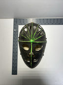 Vintage 1970s Ice Hockey GOALIE MASK White Painted Black+ Green