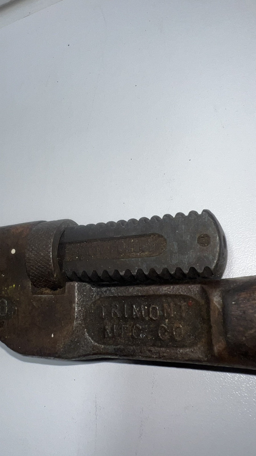 VINTAGE "TRIMO" U.S.A. 12" DROP FORGED MONKEY WRENCH MADE BY "TRIMONT MFG. CO."