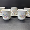 Sango Stoneware Chesapeake Set Of Cups (6pcs) And Saucers (3pcs)