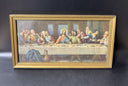 Jesus The Last Supper Picture A.P.Co.Chicago Religious With Wood Frame 15”x8”