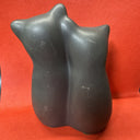 Vtg PIGEON FORGE POTTERY Matte Satin Black Bear Cubs Figurine