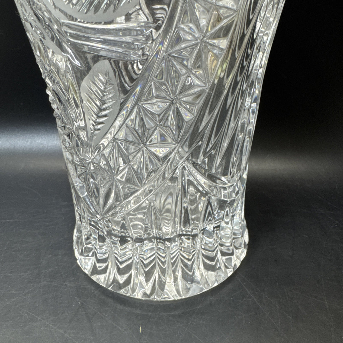 Vintage Hofbauer Byrdes Crystal Birds Vase 10” Tall
