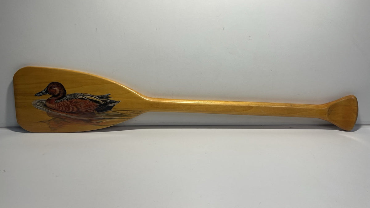 Vintage Hand-Painted Wooden Canoe Paddle 29.5” - Signed Schmidt ‘97 - Duck Art