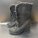 Route 66 Tawney Black Suede Look Wedge Heel Boots Women's Size 8.5M/ Used