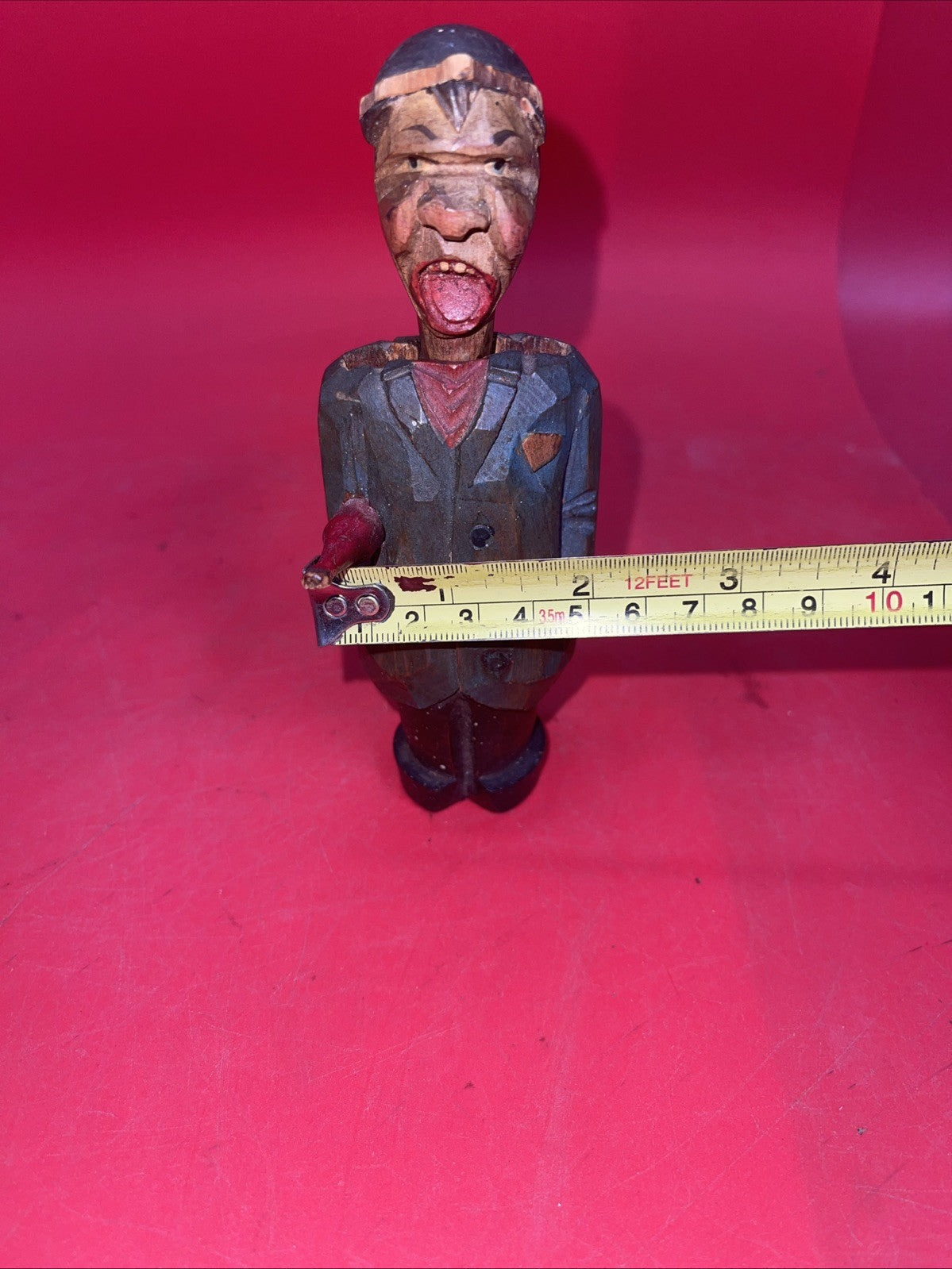 Vintage  Wood Hand Carved Bottle Opener Full Figure  Collectors