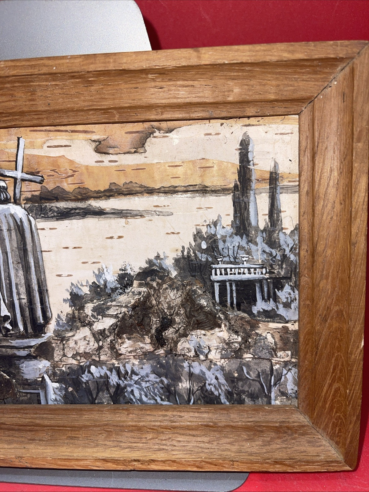 Handpainted Birch Bark Kyiv Ukraine  1994