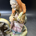 Lefton China Figurine #4146 Old Man and Woman Spinning Statue