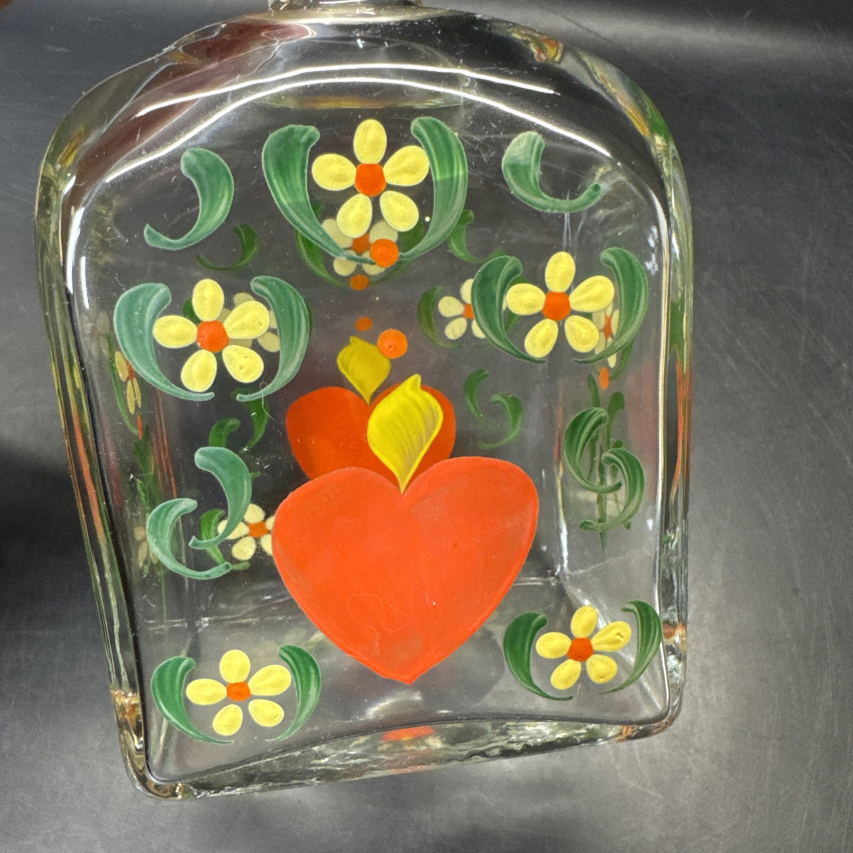 Sweden Burning Heart Multicolored Hand Painted Jug or Decanter