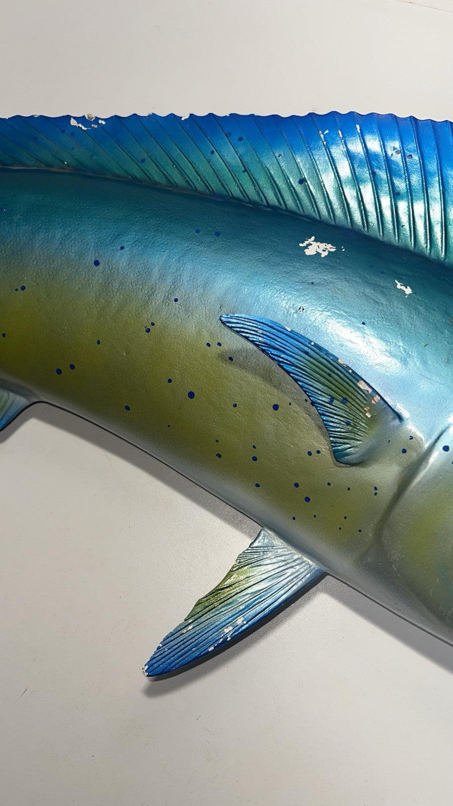 Large Fiberglass Mahi Mahi Fish Mount - Ocean Wall Decor 28” Vibrant Colors
