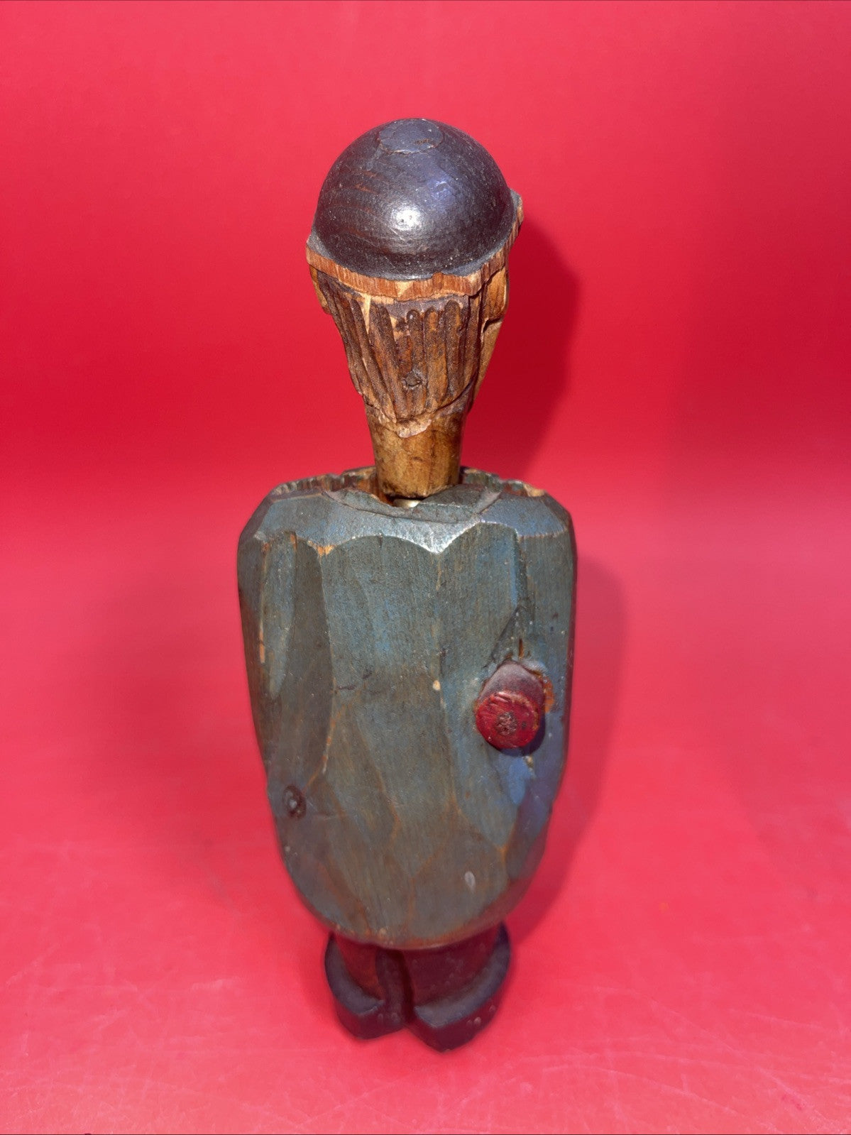 Vintage  Wood Hand Carved Bottle Opener Full Figure  Collectors