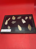 Native American Artifacts Lot 11 w/ Frame Arrowheads Collection 12”x8” Frame #14