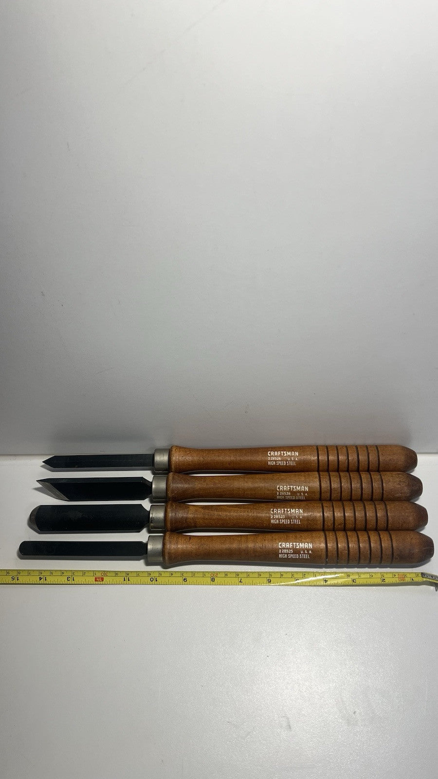 Sears CRAFTSMAN  Vintage Set of 4 Wood Turning Chisels 15"