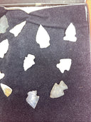 Native American Artifacts Arrowheads Lot 16 Points w/12”x8.5” Frame. #8