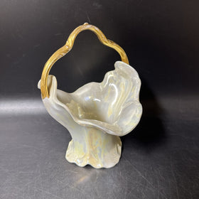M Z Austria Gold Trim Basket, Handled Bowl