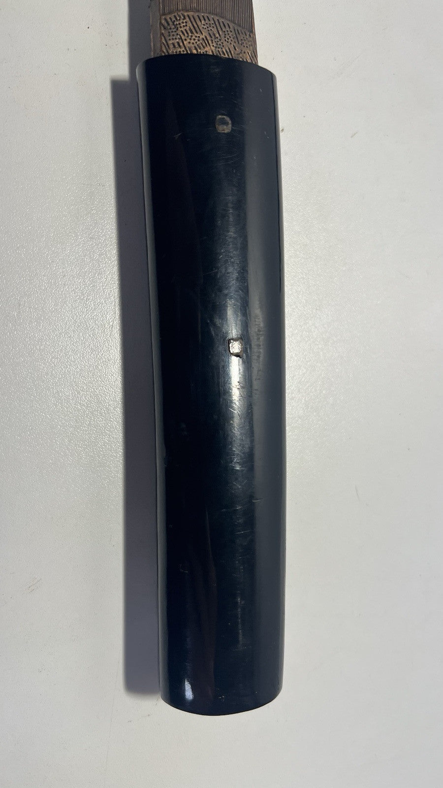 Vintage Japanese Wakizashi Sword w/ Black Lacquered Saya - Collectible Katana