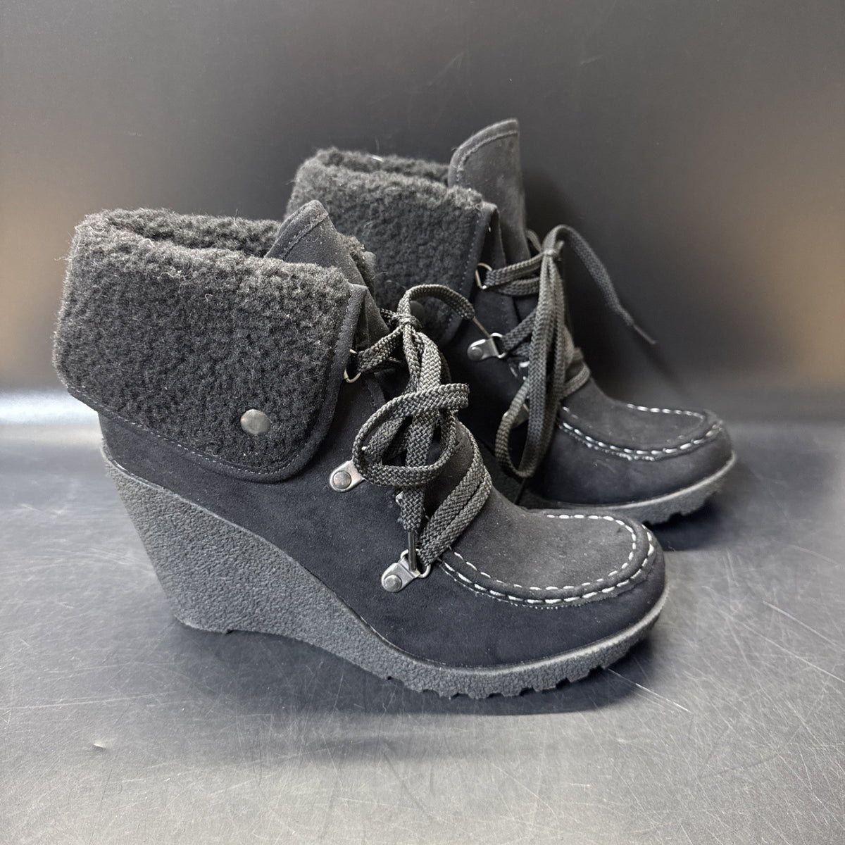 UnionBay Heel Shoes Ankle Black Boots Size 8.5M/ Used