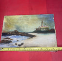 Original Vintage Nautical/Lighthouse Oil Painting By M.Paygla 10.5”x7.5”