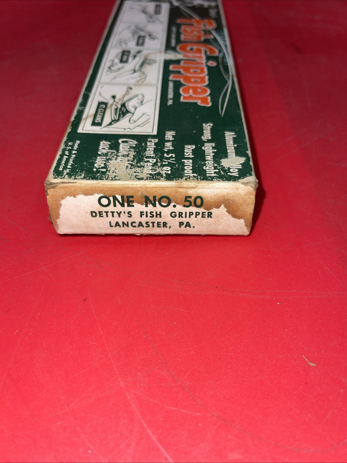 Detty's Fish Gripper Lancaster PA  Vintage Aluminum Fishing Pliers Original Box