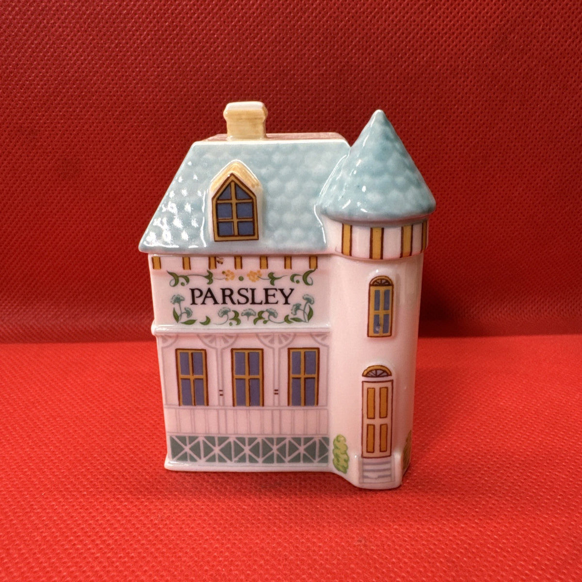 Vintage 1989 Lenox Spice Village PARSLEY Jar With Lid
