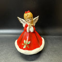 Vintage Josef Originals Christmas 1950s Angel Girl Music Box Holly Kitschy