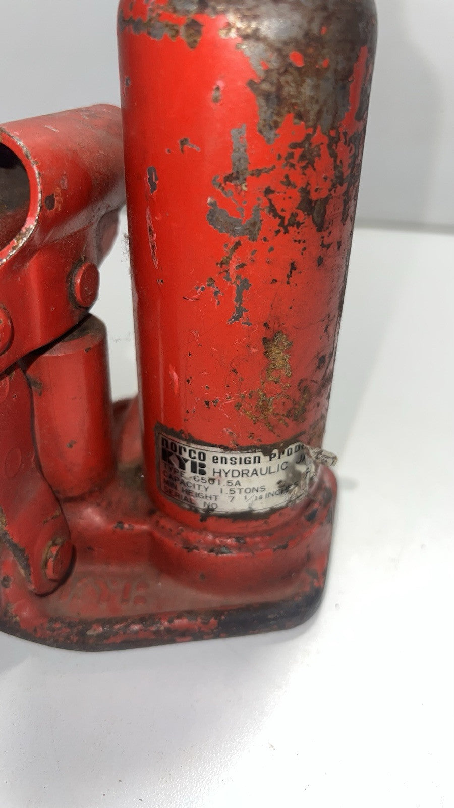 Norco KYB 6501.5A Hydraulic Bottle Jack 1.5 Ton Heavy Duty Vintage