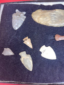 Native American Artifacts Lot 10 w/ Frame Arrowheads Collection 12”x8” Frame #12