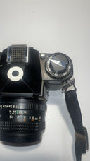 CHINON CE-4 Vintage 35mm SLR Film Camera with Rokinon 49mm- Untested