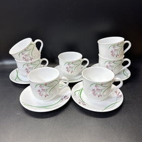 Martha Stewart Everyday 5.5” Coffee Cups (7pcs) And Saucers (5pcs)