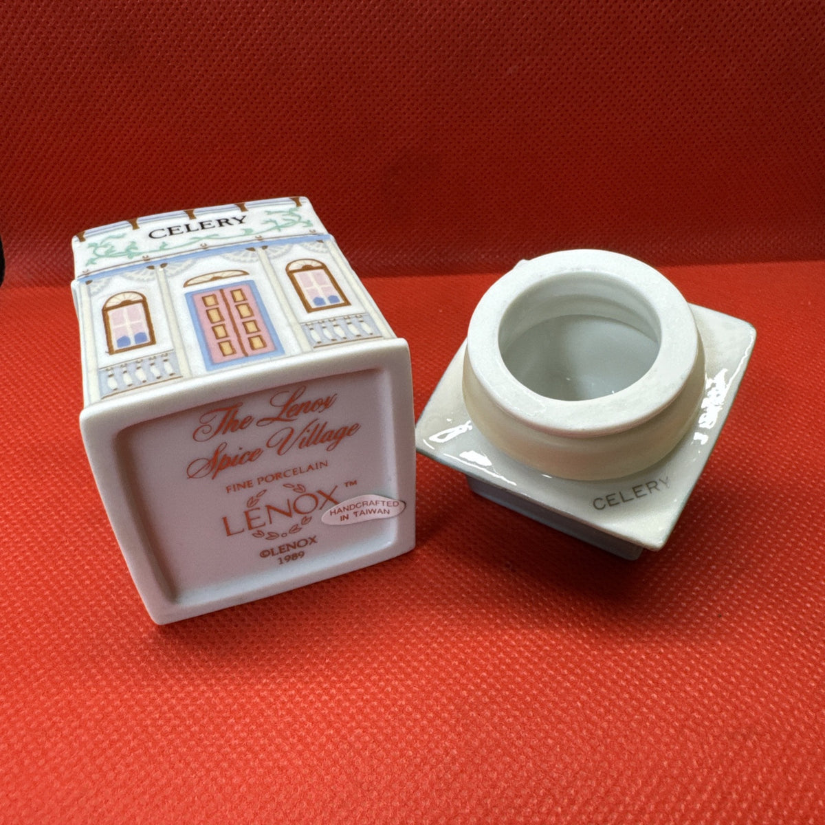 Vintage 1989 Lenox Spice Village CELERY Jar With Lid