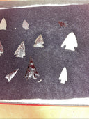 Native American Artifacts Lot 14 w/ Frame Arrowheads Collection 12”x8” Frame #15