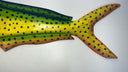 40” Hand-Painted Mahi Mahi Wall Art – Vibrant Ocean Fish Decor, Man Cave. Wood.