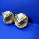 Genuine Alabaster Stone Owl Set Of 2