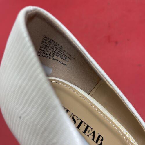 Just Fab High Heels Womens 8 Cleonia Stiletto Pumps Comfort Beige Fabric Slip On