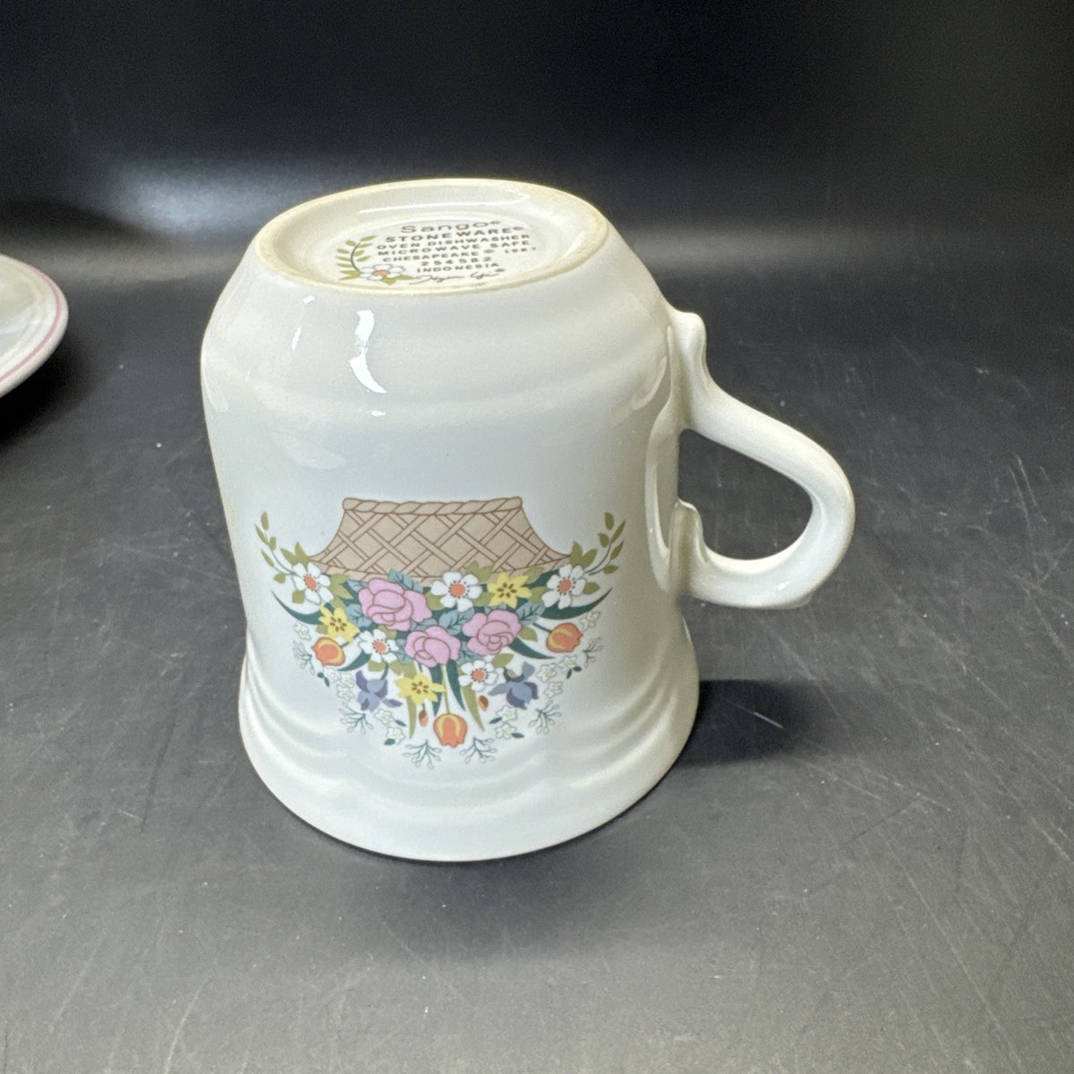 Sango Stoneware Chesapeake Set Of Cups (6pcs) And Saucers (3pcs)