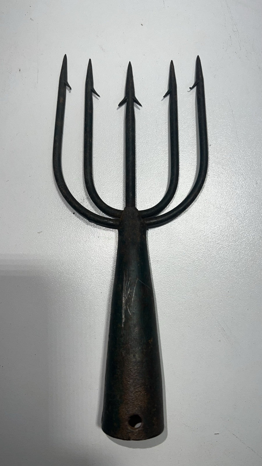 Vintage 5 Tined Iron Fishing Spear ~ Ice Fishing Frog Gig