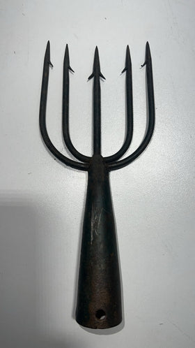 Vintage 5 Tined Iron Fishing Spear ~ Ice Fishing Frog Gig