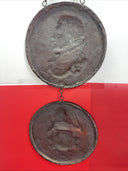 2 Pc Lot Vintage Spanish Medallion Wall Coin Replica Plaques