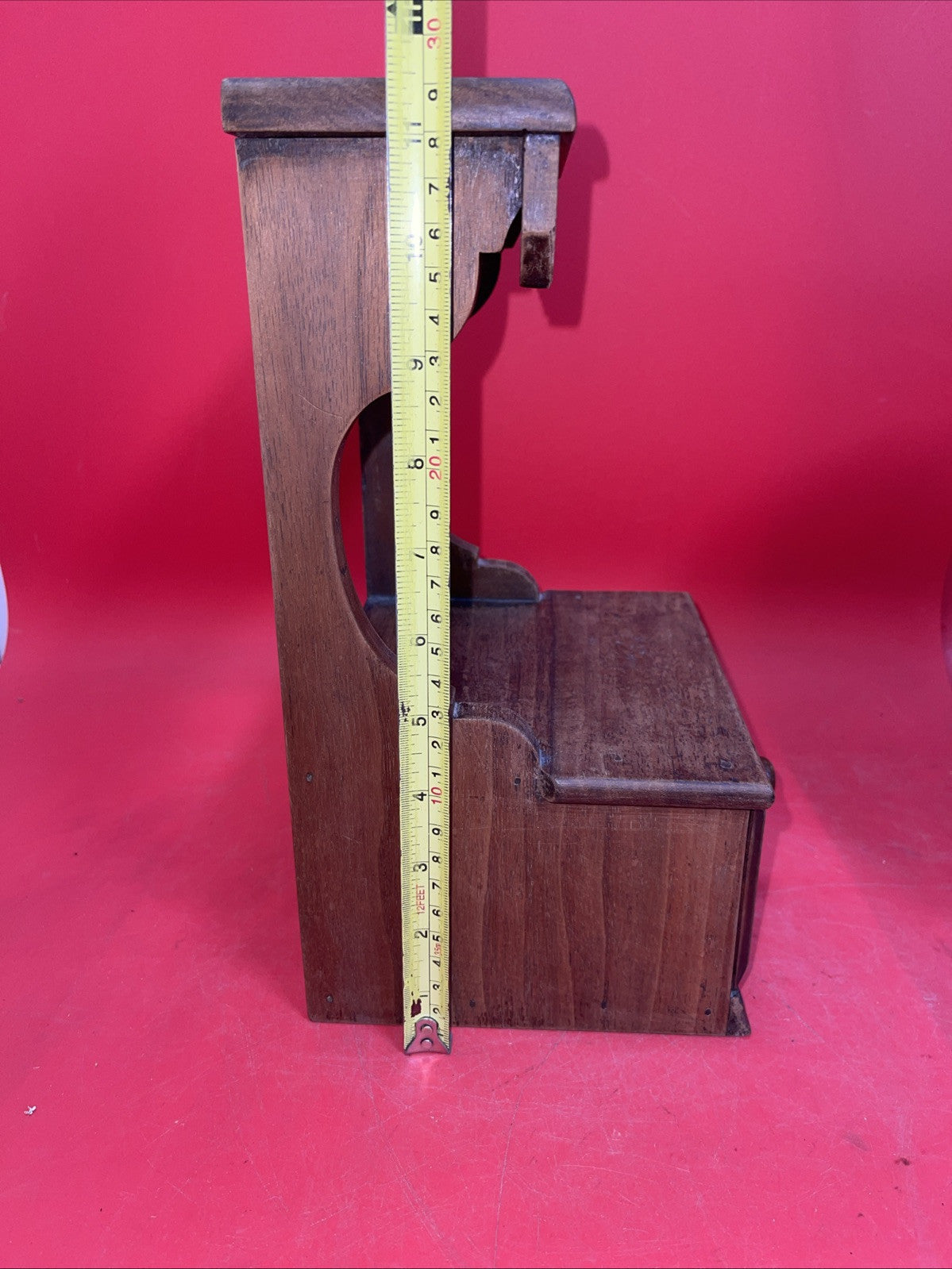 Vintage Handmade Wooden Jewelry Box Wall Display Cabinet