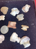 Native American Artifacts Lot 18 w/ Frame Arrowheads Collection 9”x7” Frame #25