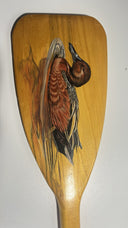 Vintage Hand-Painted Wooden Canoe Paddle 29.5” - Signed Schmidt ‘97 - Duck Art