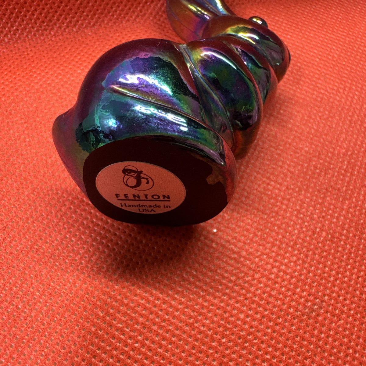 Fenton Purple Irridescent Carnival Glass Mini Rabbit Bunny