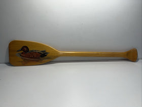 Vintage Hand-Painted Wooden Canoe Paddle 29.5” - Signed Schmidt ‘97 - Duck Art