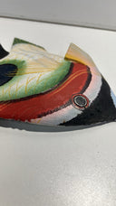 Talavera Mexican Hand-Painted Fish Plaster Wall Hanging Decoration 11.75" Long
