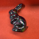 Fenton Purple Irridescent Carnival Glass Mini Rabbit Bunny