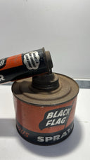 Vintage Black Flag Bug Sprayer Tin Metal Insect Killer Spray Pump Can Empty USA