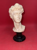 ANTIQUE G. RUGGERI DAVID BUST ON BASE MARBLE BASE