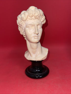 ANTIQUE G. RUGGERI DAVID BUST ON BASE MARBLE BASE