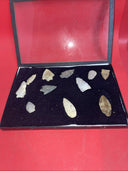 Native American Artifacts Lot 11 w/ Frame Arrowheads Collection 12”x8” Frame #14